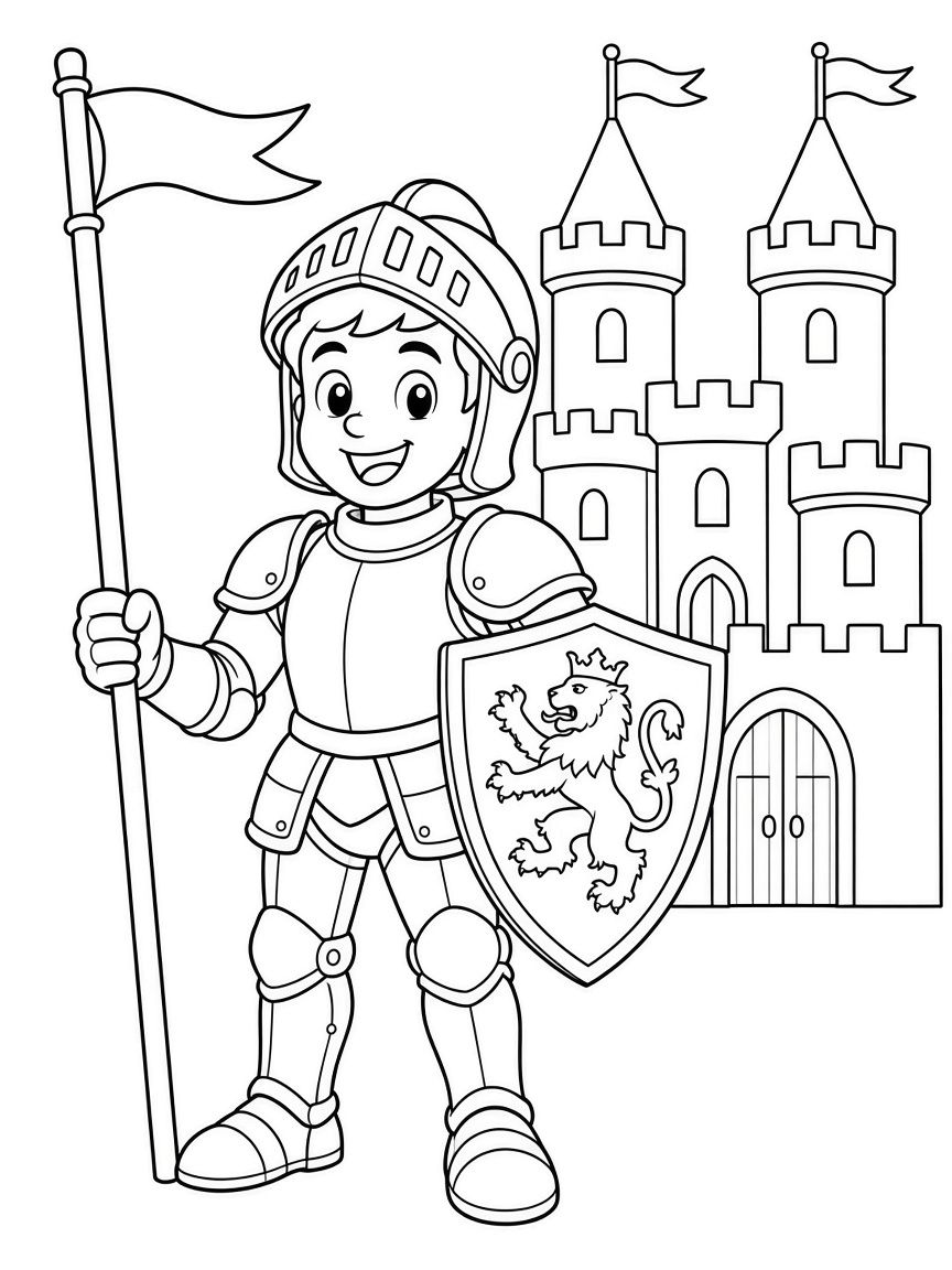 Knight coloring page
